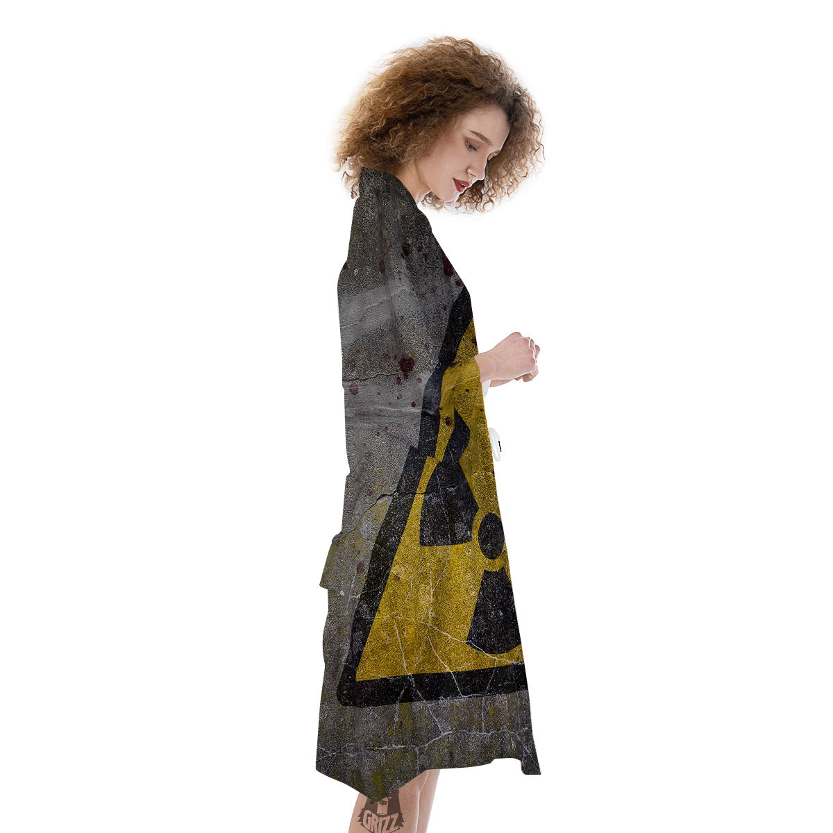 Warning Nuclear Symbol Print Kimono-grizzshop