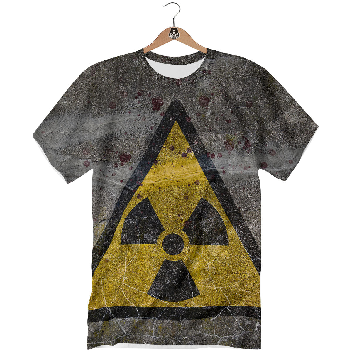 Warning Nuclear Symbol Print T-Shirt-grizzshop