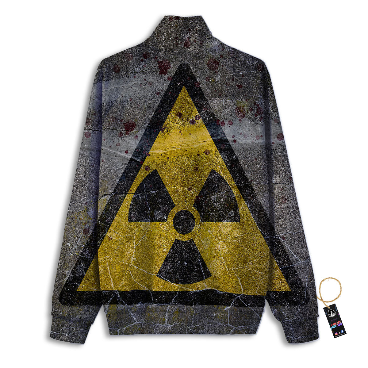 Warning Nuclear Symbol Print Track Jacket-grizzshop