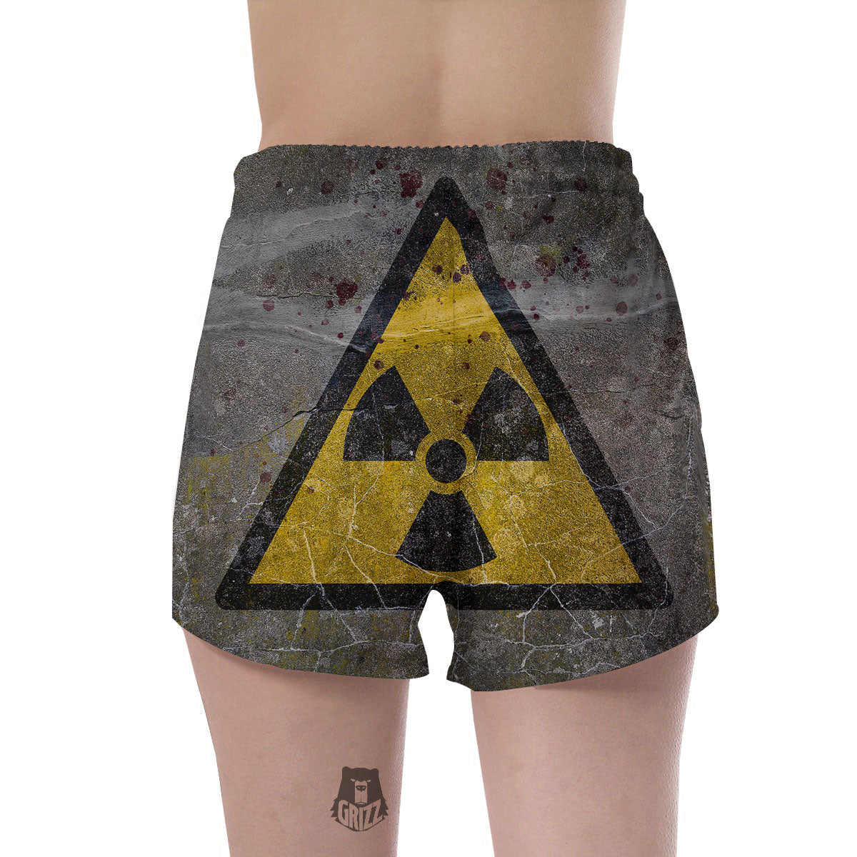 Warning Nuclear Symbol Print Women's Shorts-grizzshop