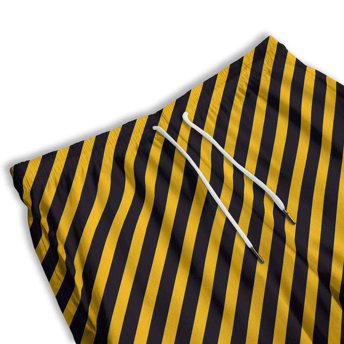 Warning Striped Yellow And Black Print Men's Athletic Shorts