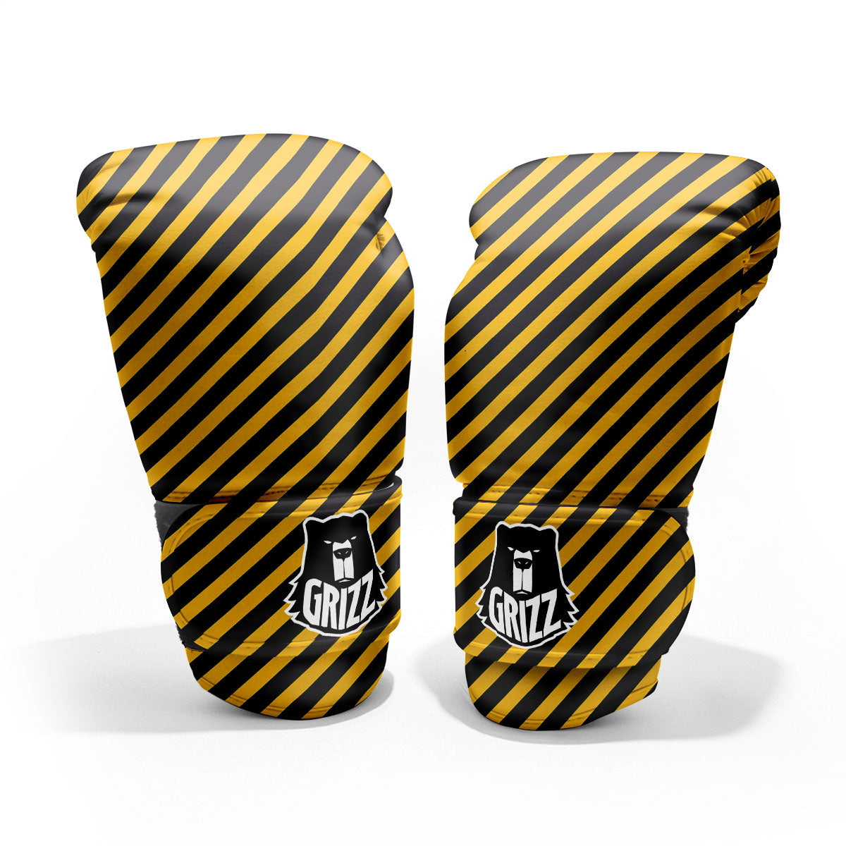 Warning Striped Yellow And Black Print Pro Boxing Glove
