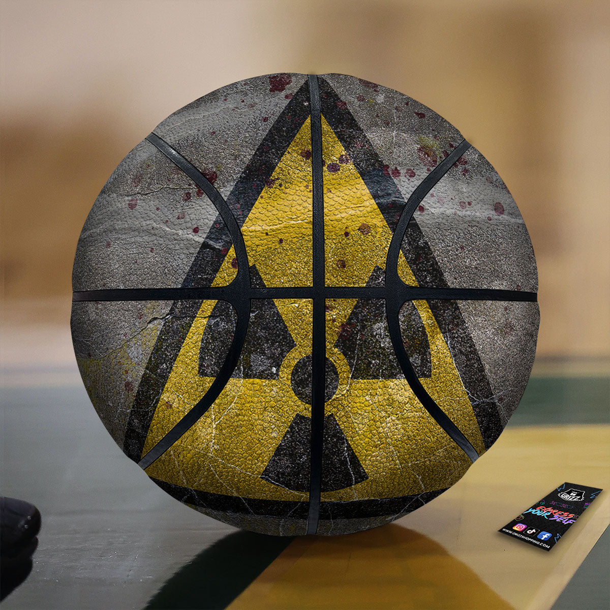 Warning Nuclear Symbol Print Basketball