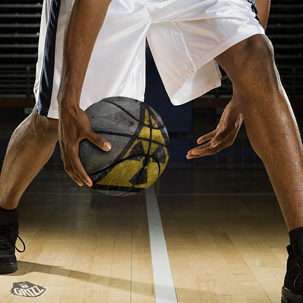 Warning Nuclear Symbol Print Basketball