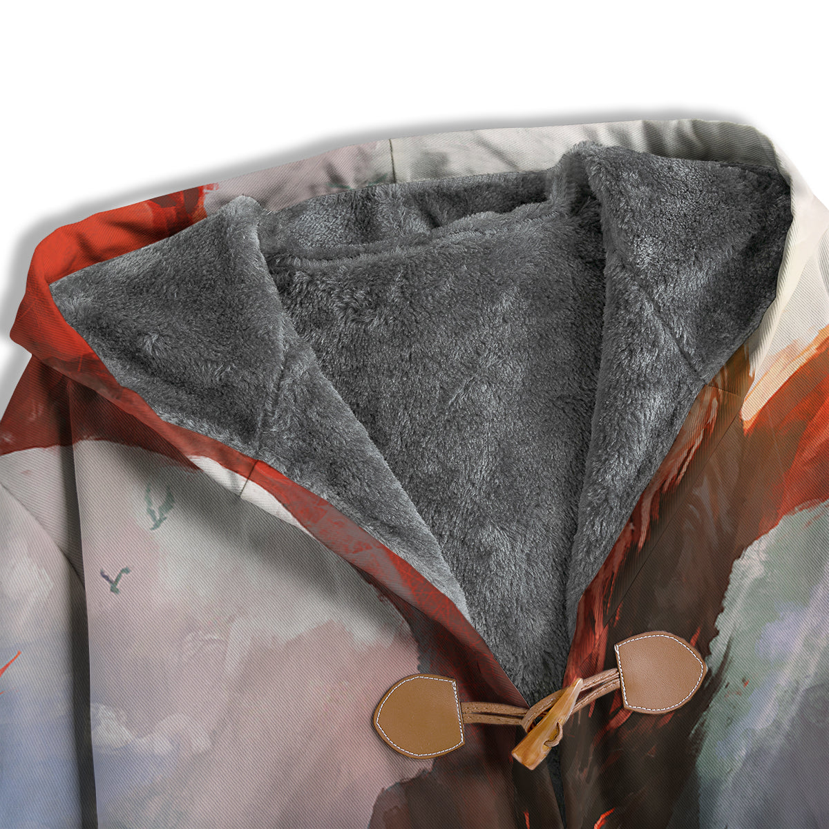 Warrior And Red Dragon Print Men's Windbreaker Jacket-grizzshop