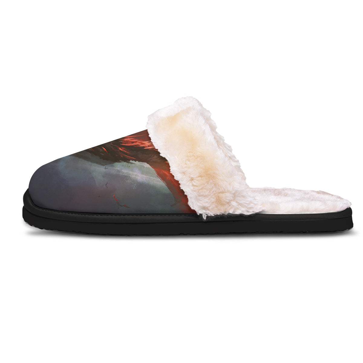 Warrior And Red Dragon Print Slippers-grizzshop