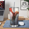 Warrior And Red Dragon Print Tumbler-grizzshop