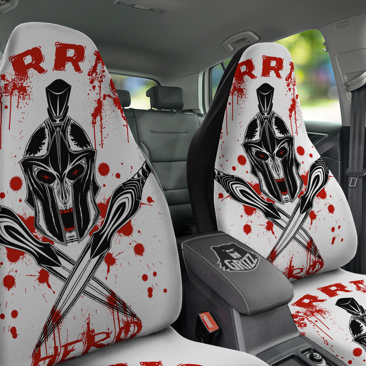 Warrior Bloody Spartan Print Car Seat Covers-grizzshop