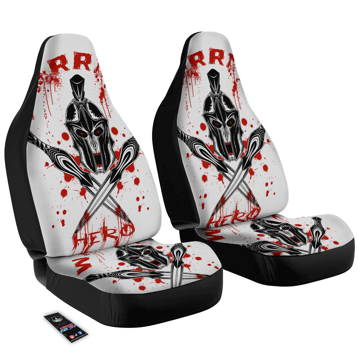 Warrior Bloody Spartan Print Car Seat Covers-grizzshop