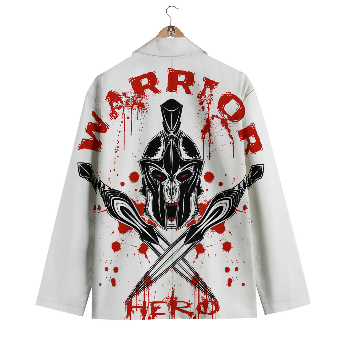 Warrior Bloody Spartan Print Men's Blazer-grizzshop