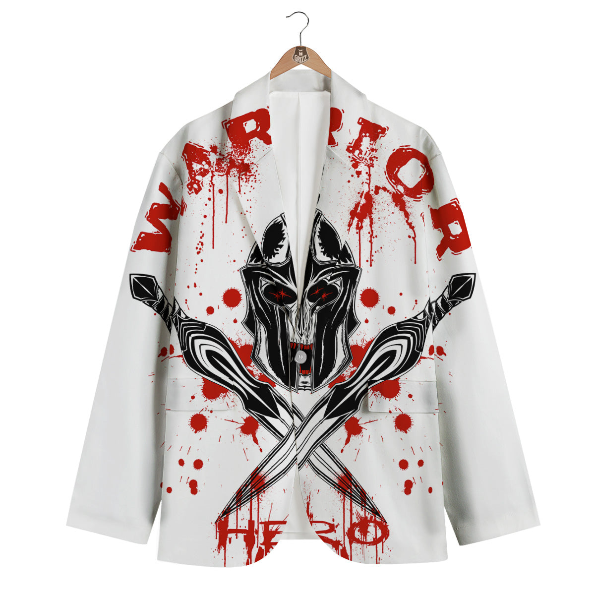 Warrior Bloody Spartan Print Men's Blazer-grizzshop