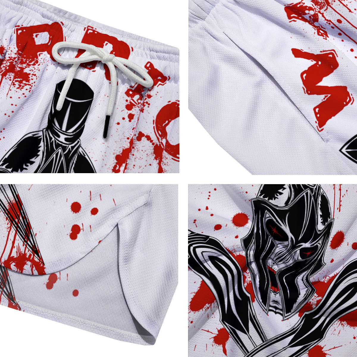 Warrior Bloody Spartan Print Men's Running Shorts-grizzshop
