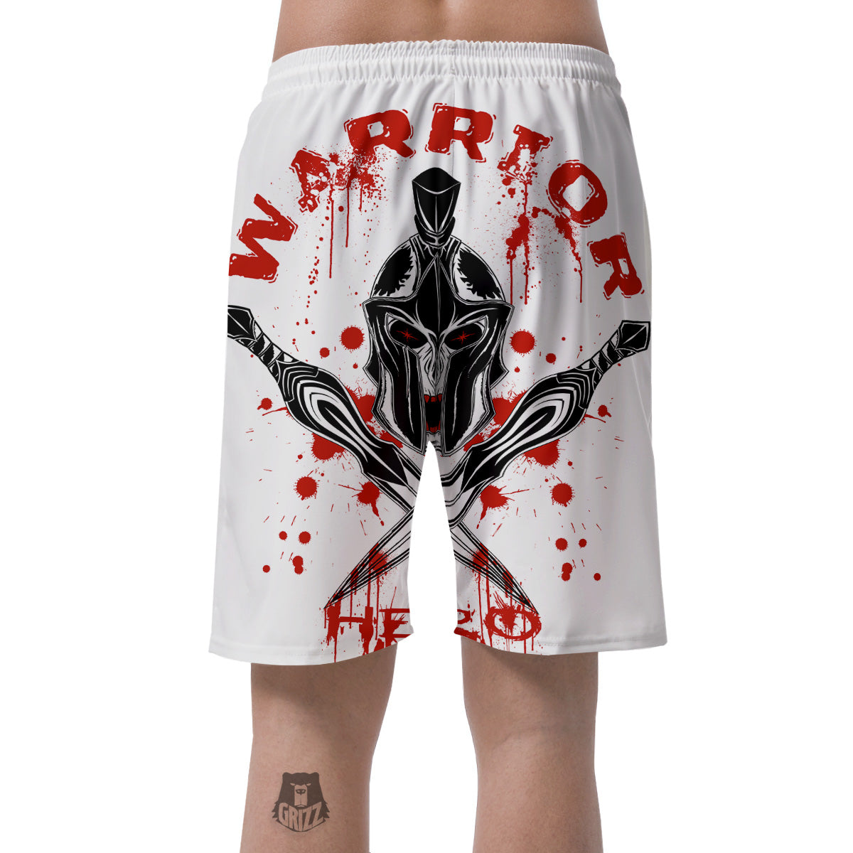 Warrior Bloody Spartan Print Men's Shorts-grizzshop