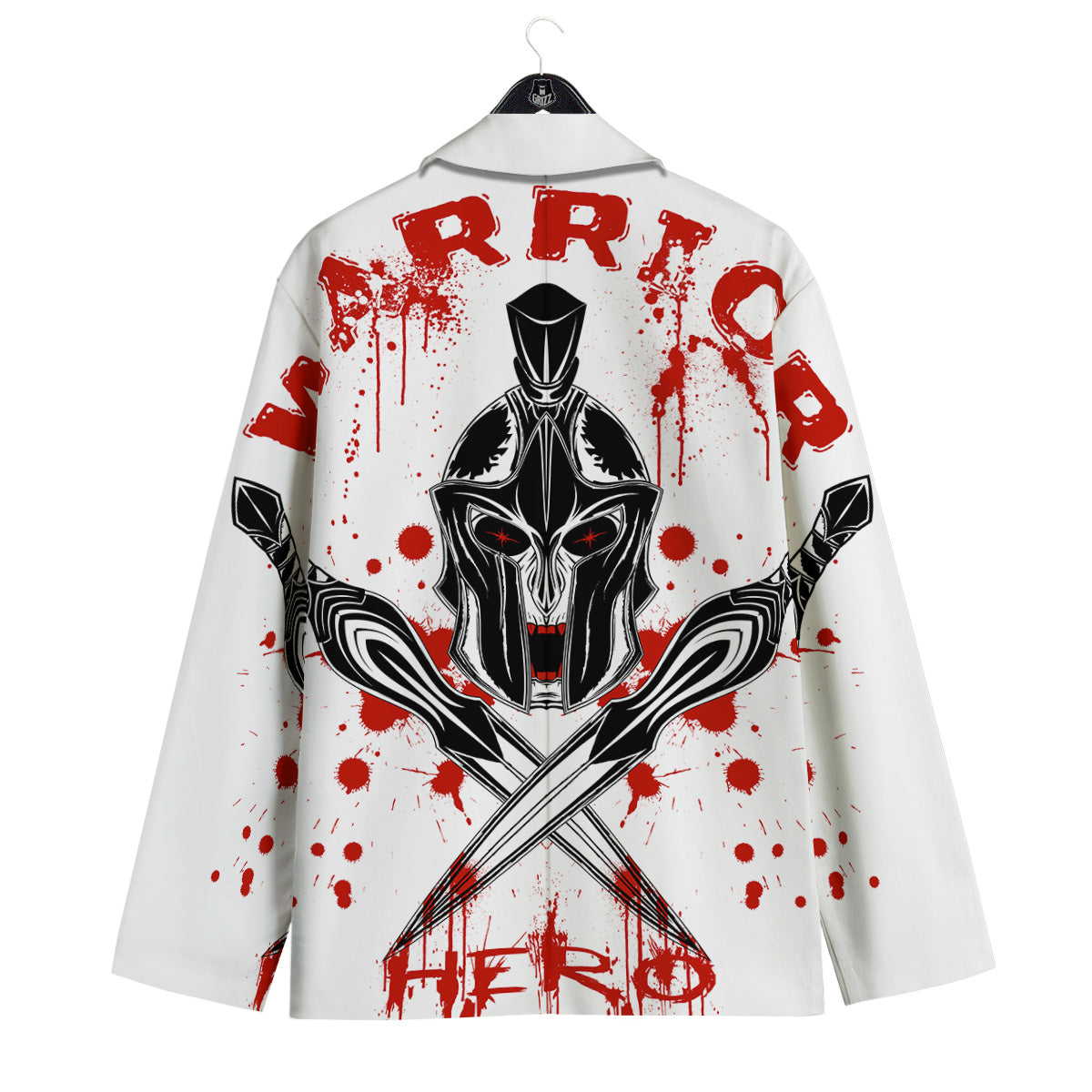 Warrior Bloody Spartan Print Men's Sport Coat-grizzshop