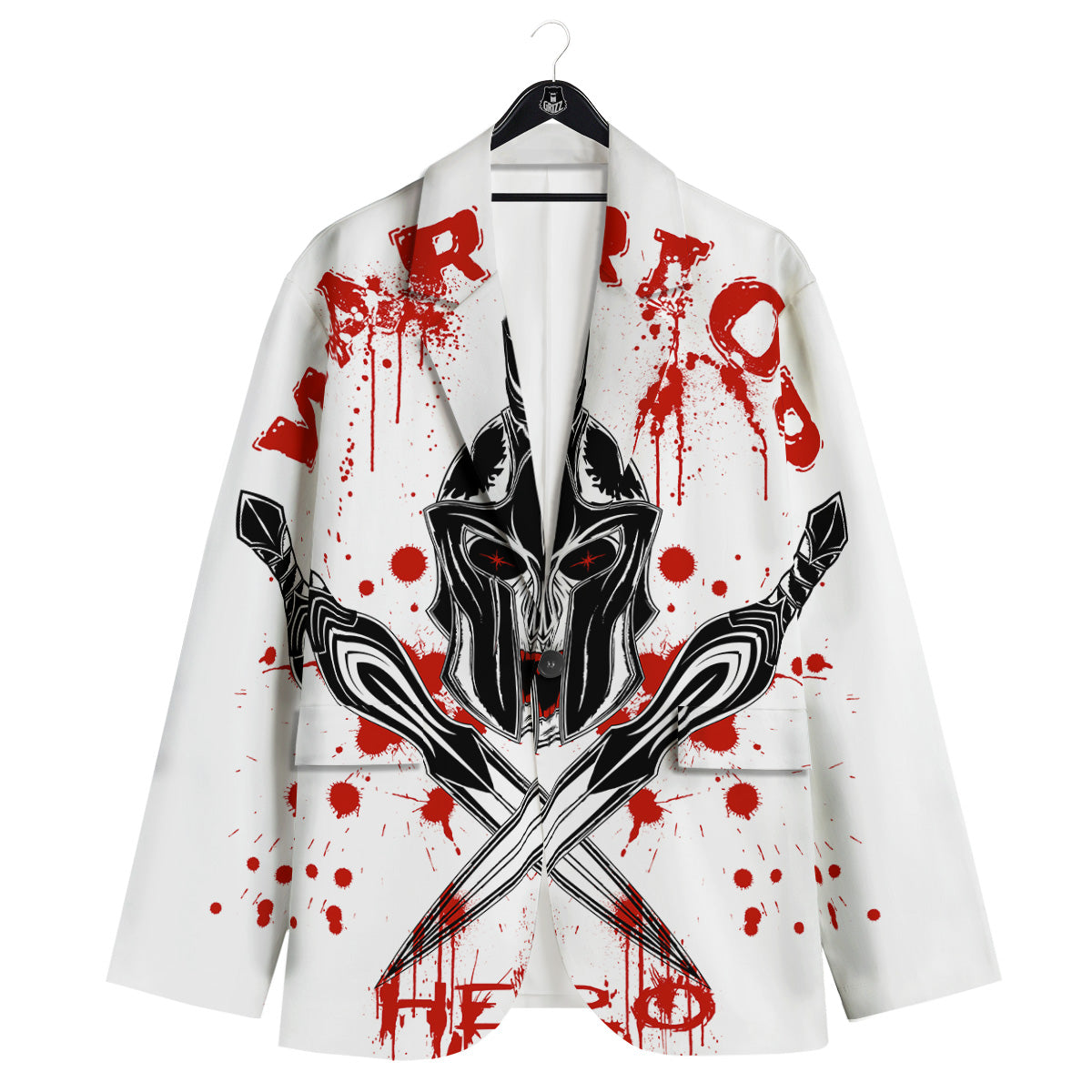 Warrior Bloody Spartan Print Men's Sport Coat-grizzshop