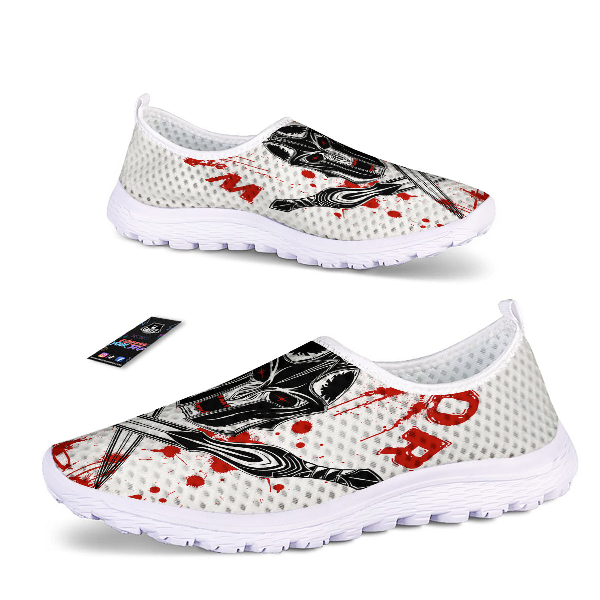 Warrior Bloody Spartan Print Nurse Shoes-grizzshop