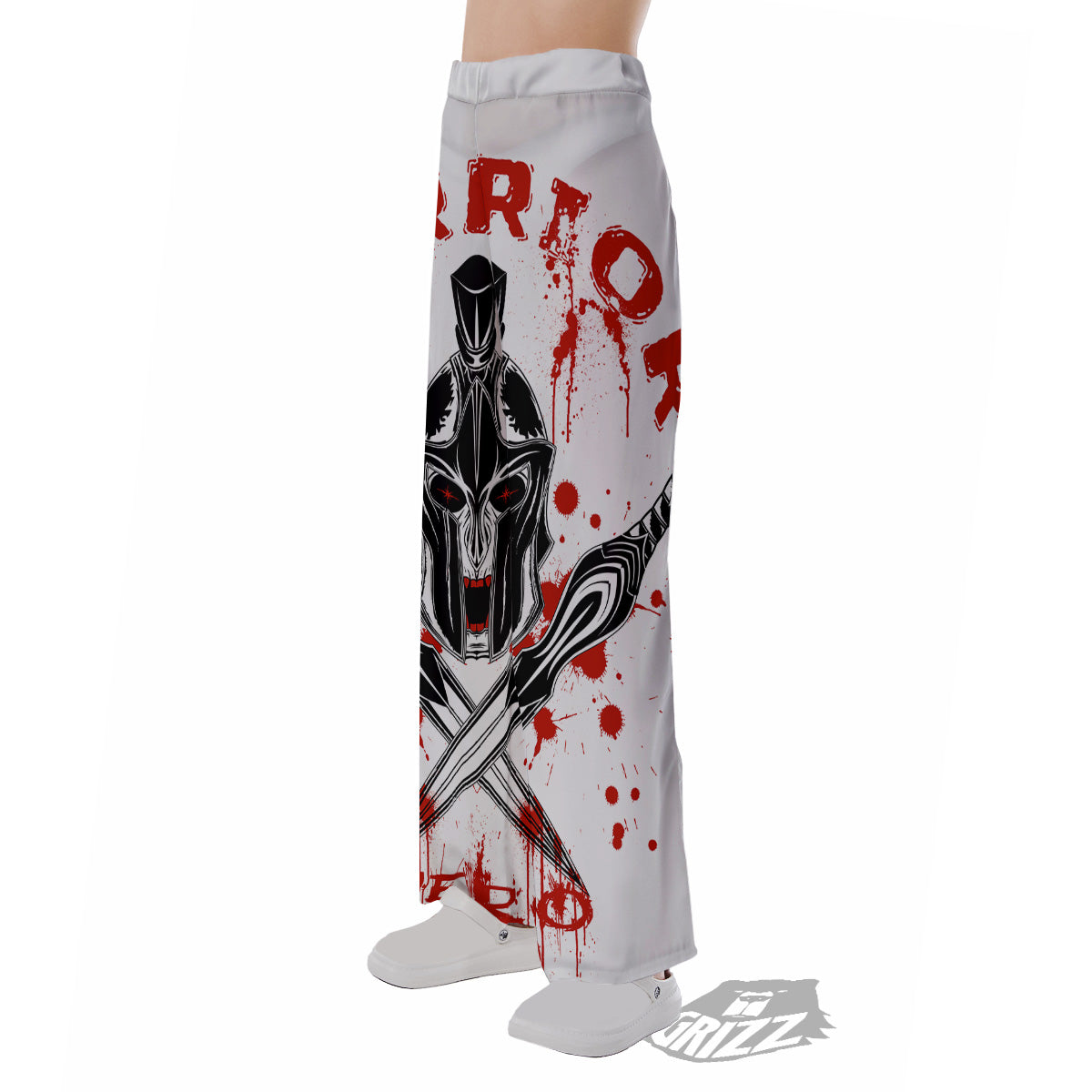 Warrior Bloody Spartan Print Pajama Pants-grizzshop