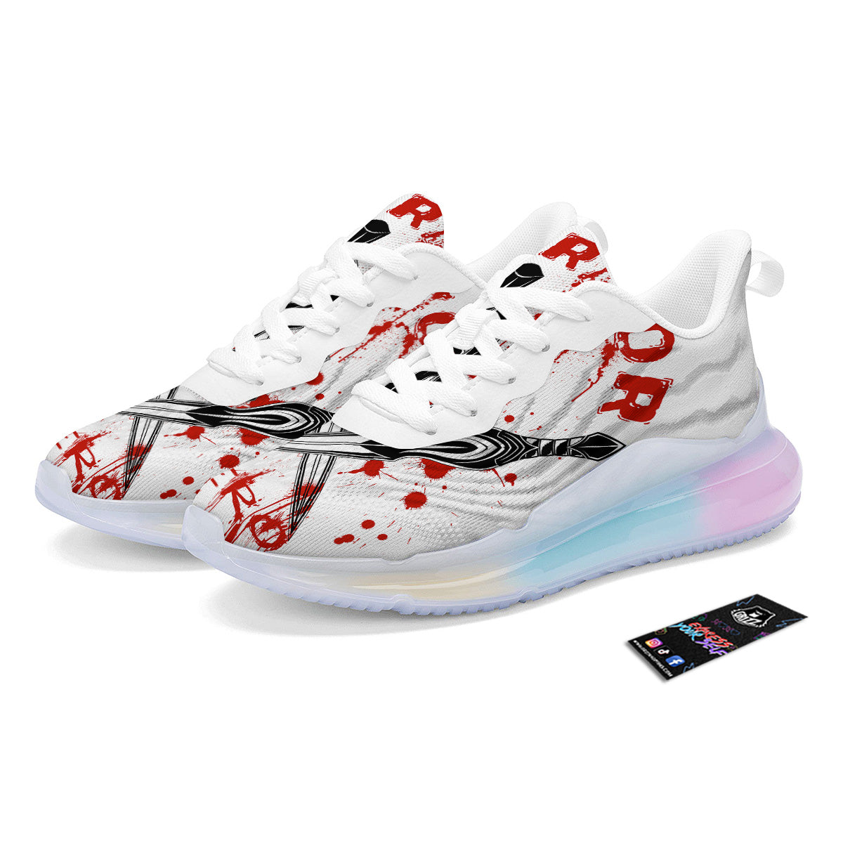 Warrior Bloody Spartan Print Running Sneakers-grizzshop