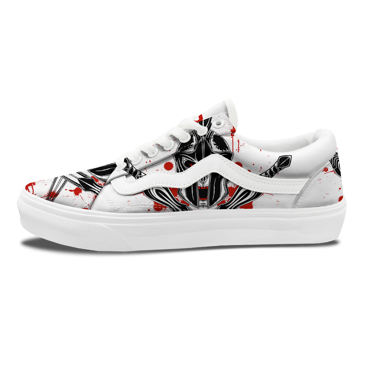 Warrior Bloody Spartan Print Skate Shoes-grizzshop