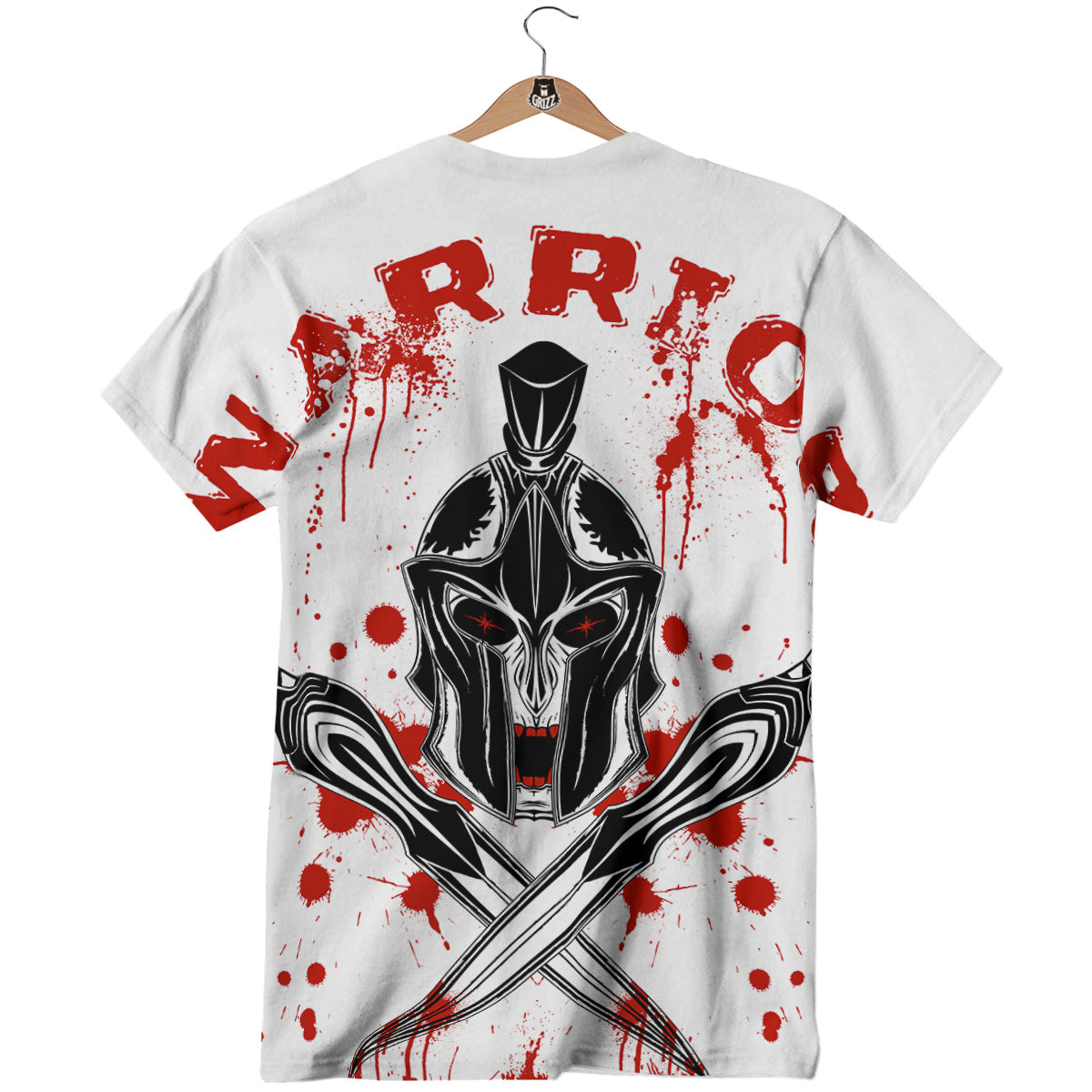Warrior Bloody Spartan Print T-Shirt-grizzshop