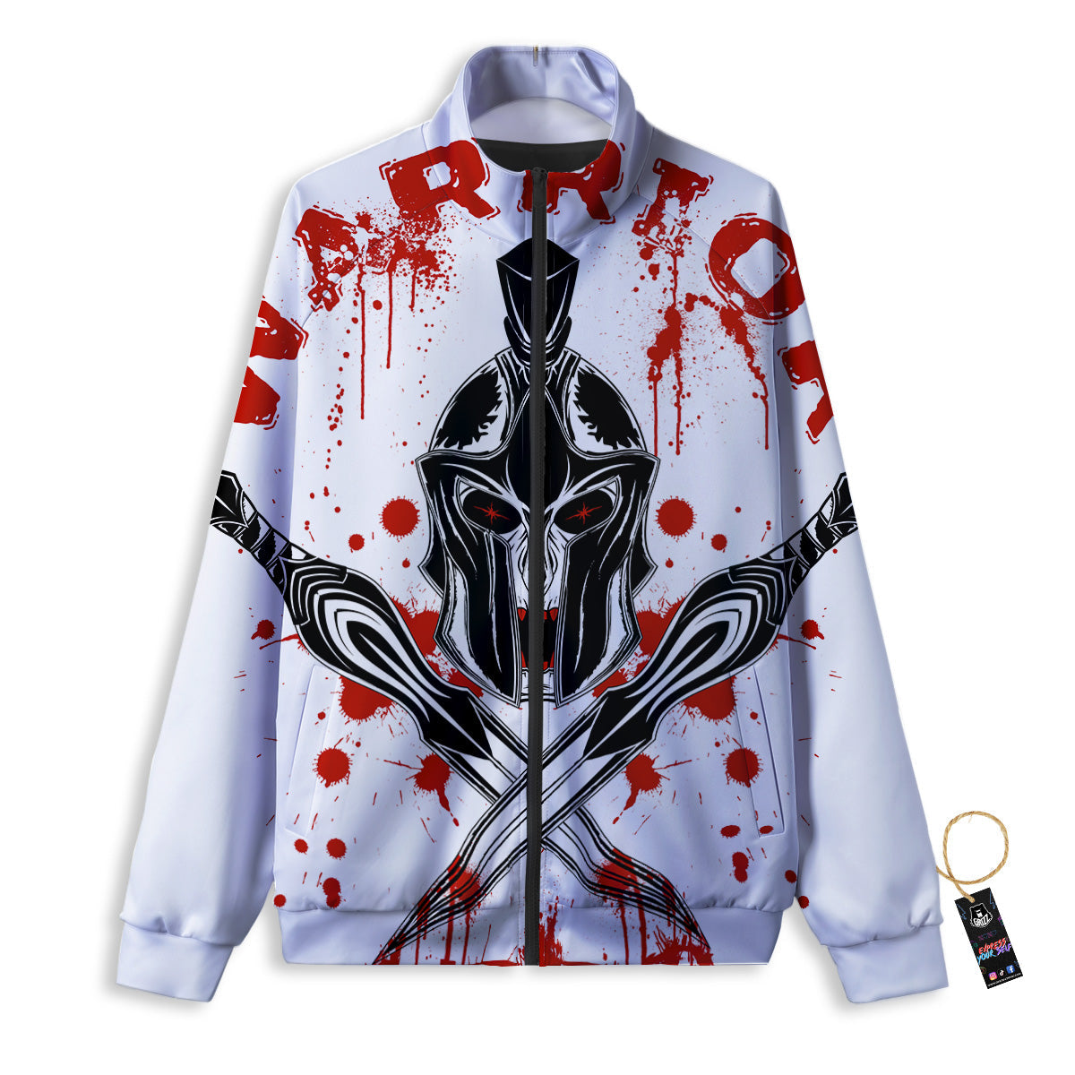 Warrior Bloody Spartan Print Track Jacket-grizzshop
