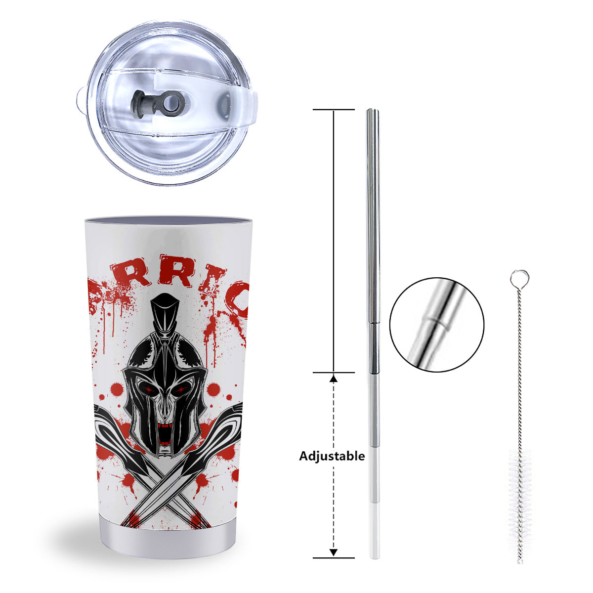 Warrior Bloody Spartan Print Tumbler-grizzshop