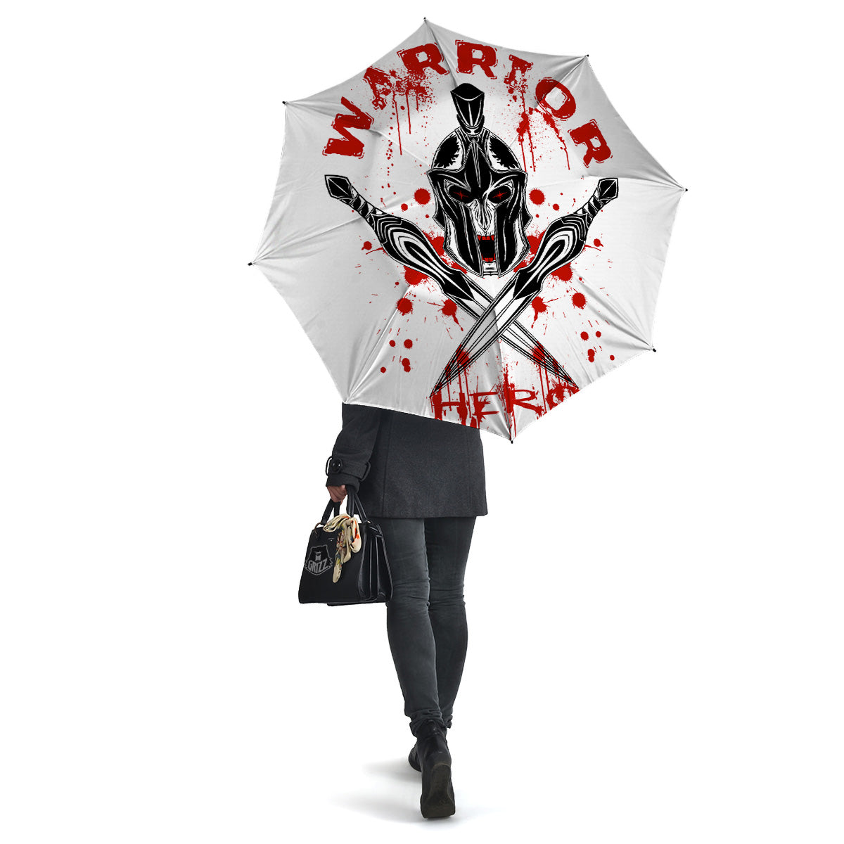 Warrior Bloody Spartan Print Umbrella-grizzshop