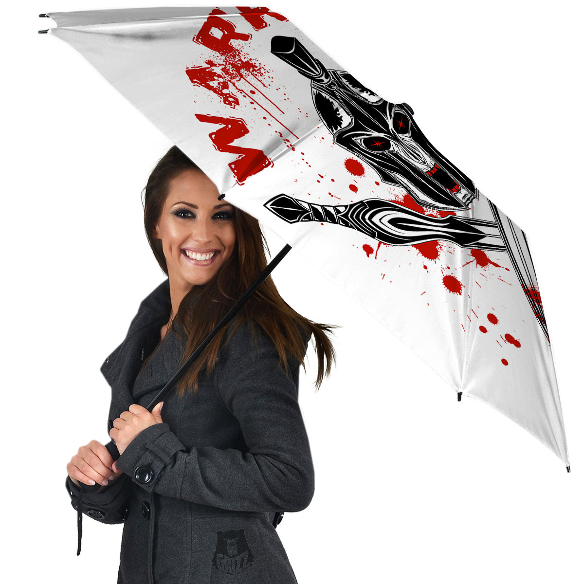 Warrior Bloody Spartan Print Umbrella-grizzshop