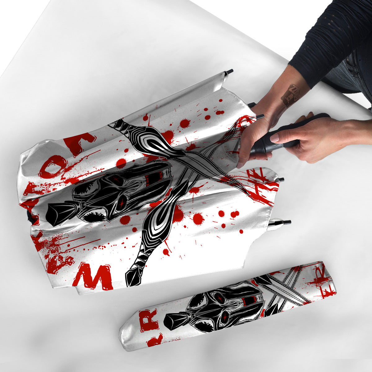 Warrior Bloody Spartan Print Umbrella-grizzshop