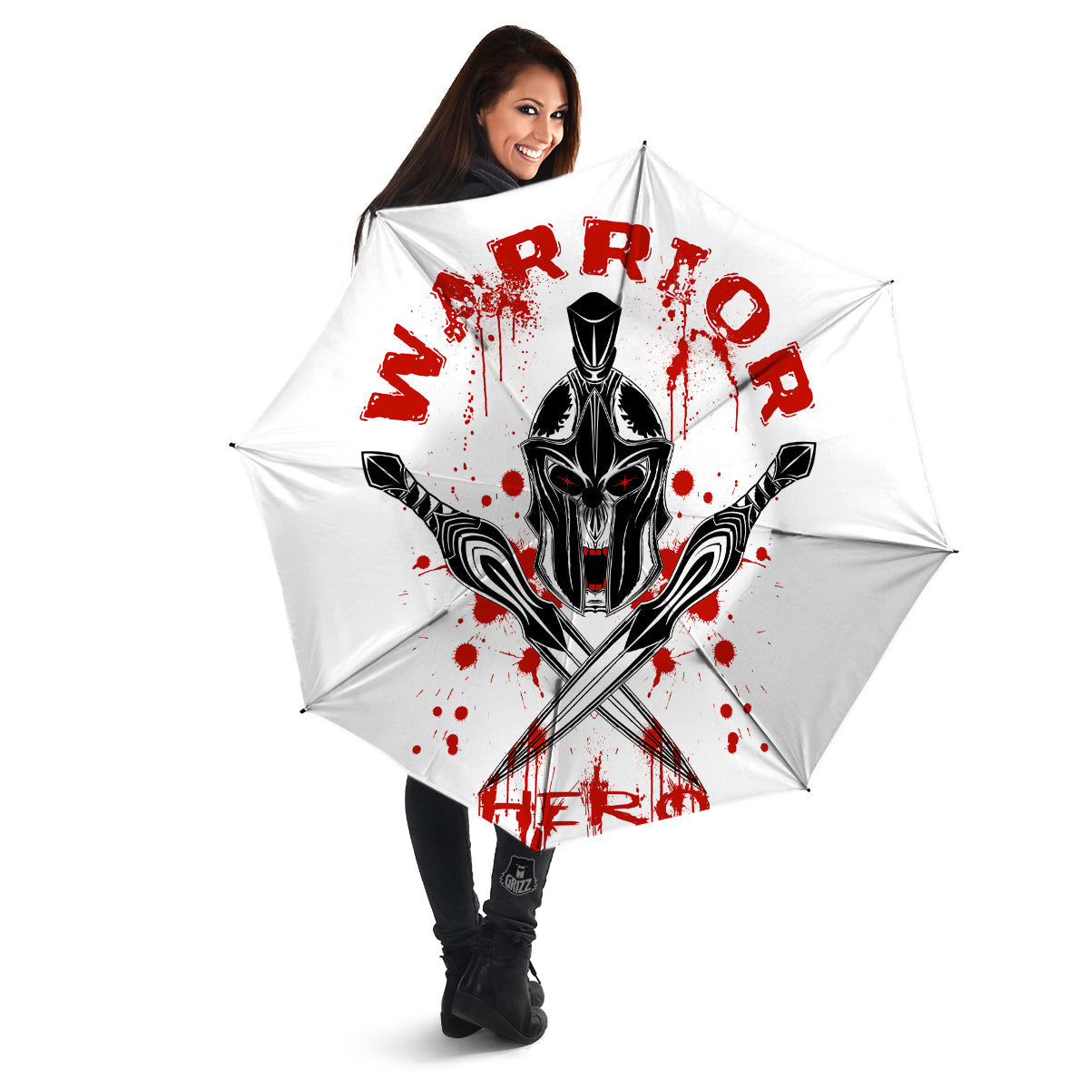 Warrior Bloody Spartan Print Umbrella-grizzshop