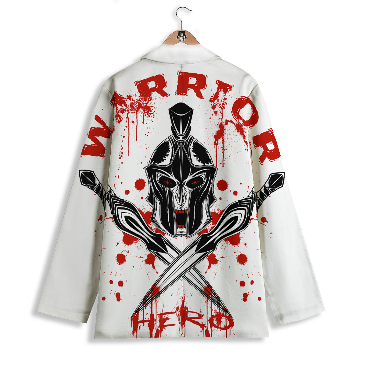 Warrior Bloody Spartan Print Women's Blazer-grizzshop
