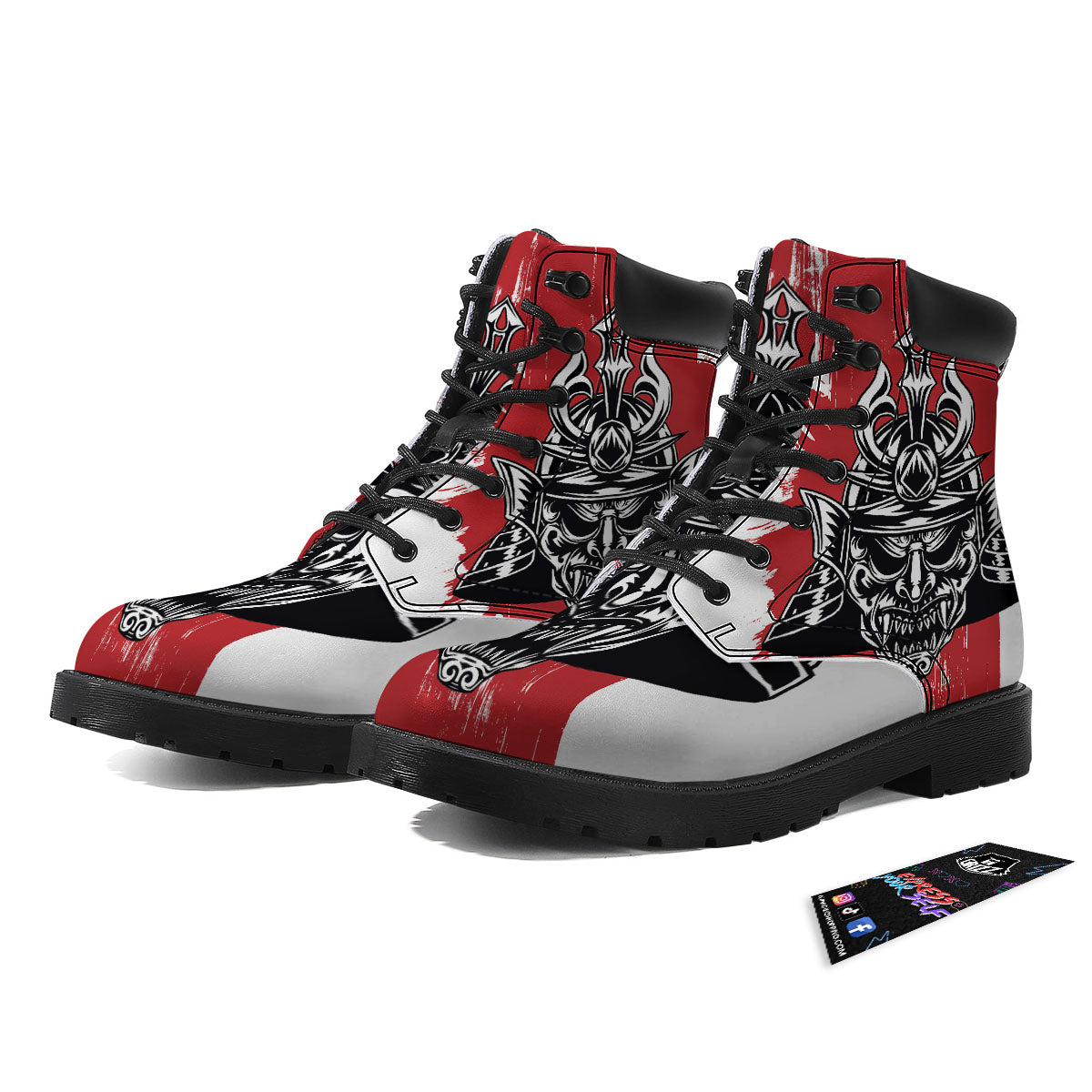 Warrior Japanese Samurai Print Boots-grizzshop