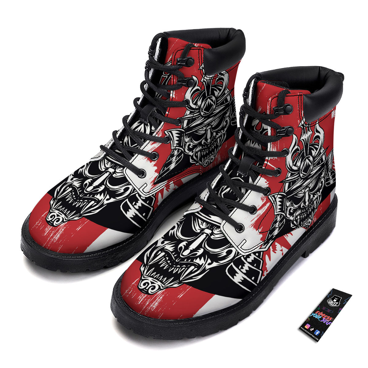 Warrior Japanese Samurai Print Boots-grizzshop
