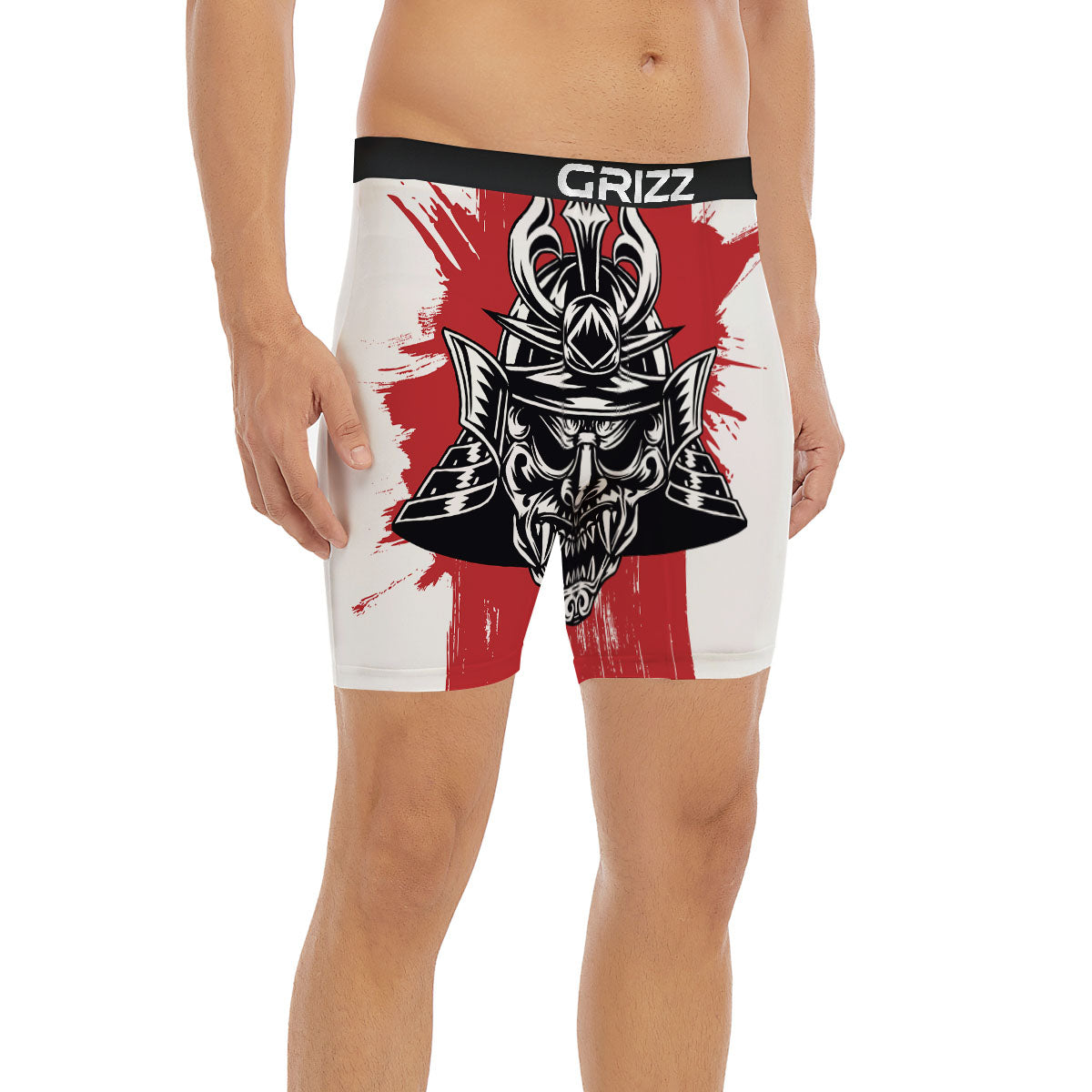 Warrior Japanese Samurai Print Boxer Briefs-grizzshop