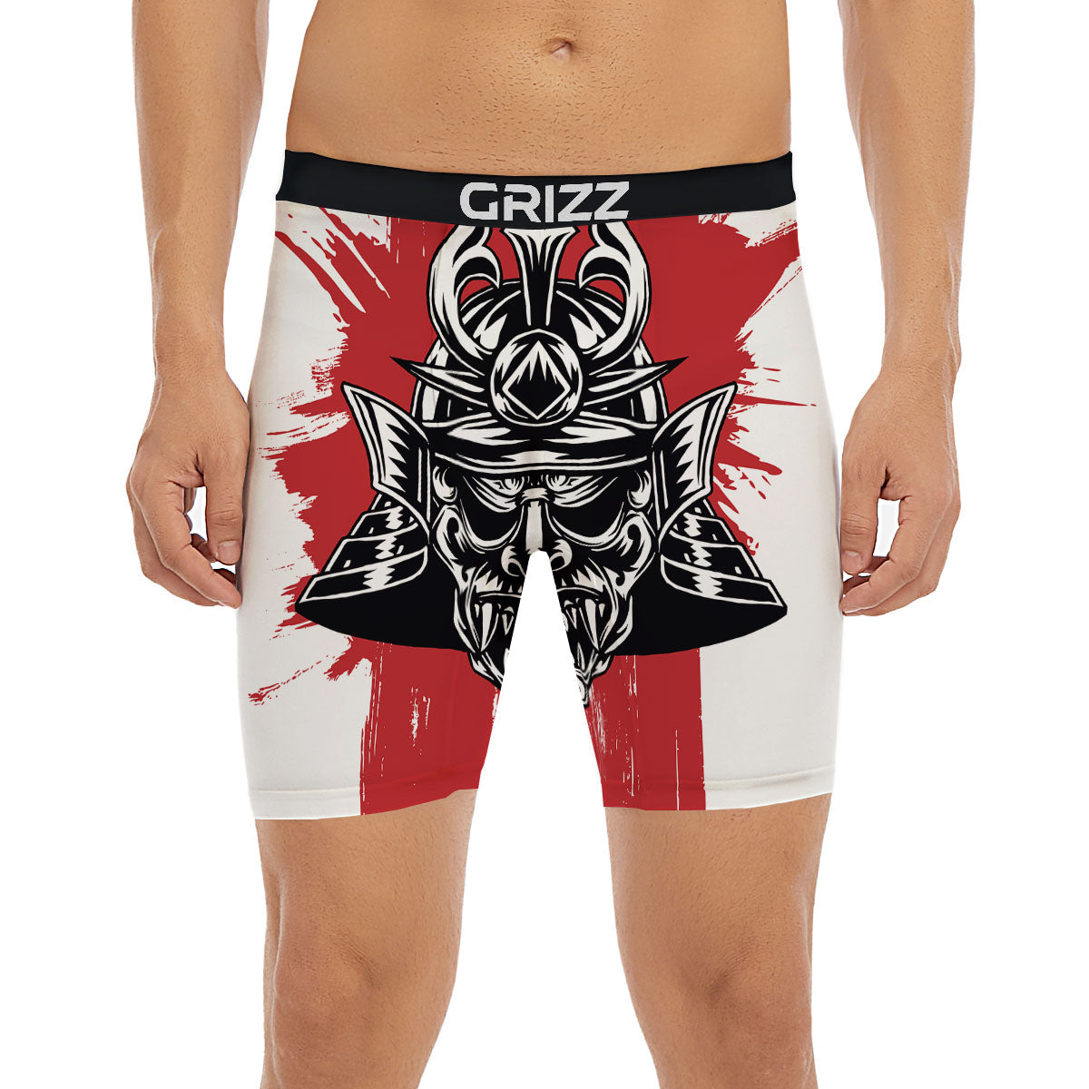 Warrior Japanese Samurai Print Boxer Briefs-grizzshop