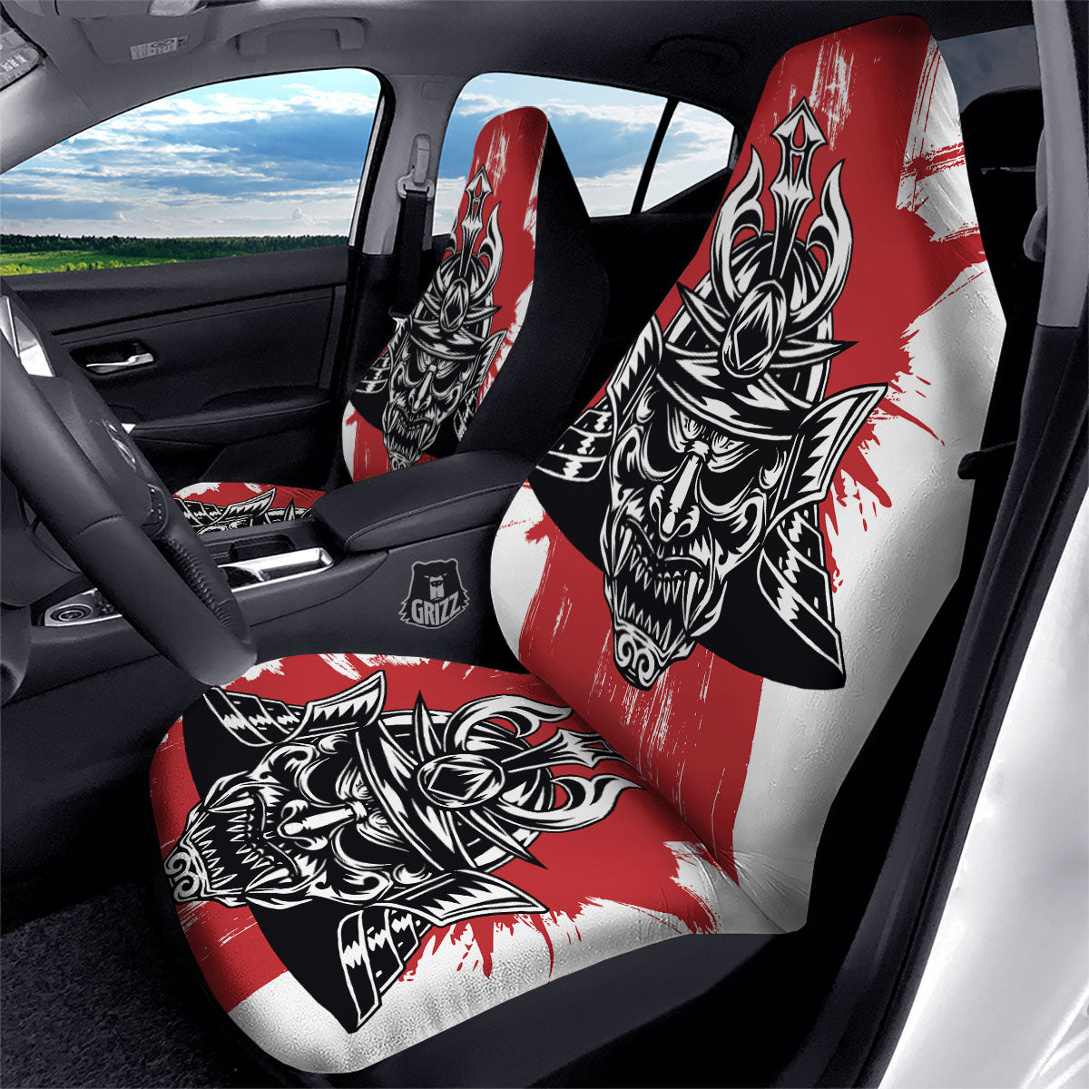 Warrior Japanese Samurai Print Car Seat Covers-grizzshop
