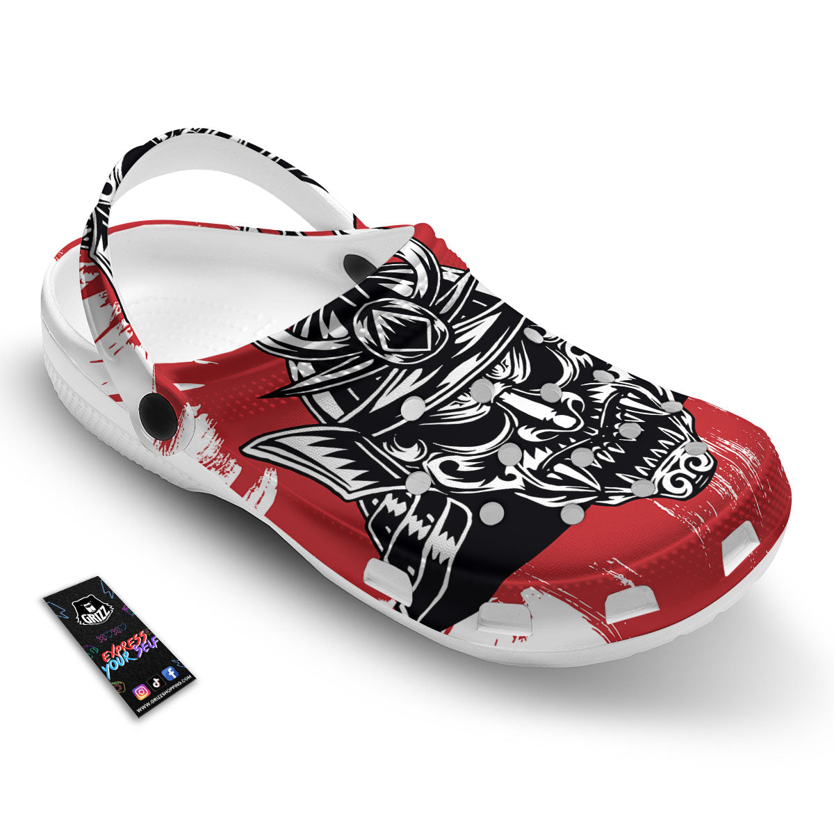 Warrior Japanese Samurai Print Clog-grizzshop