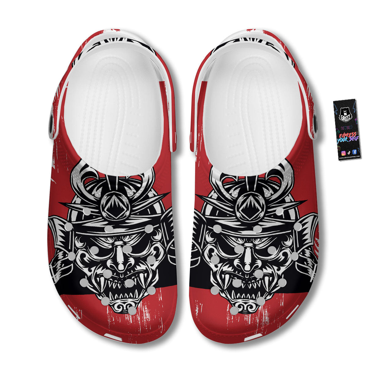 Warrior Japanese Samurai Print Clog-grizzshop
