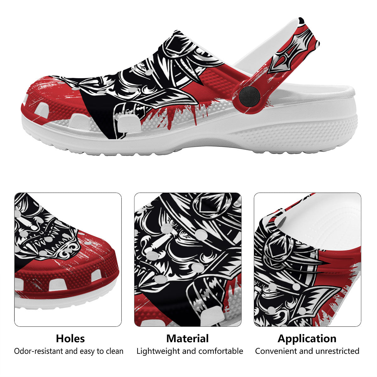 Warrior Japanese Samurai Print Clog-grizzshop