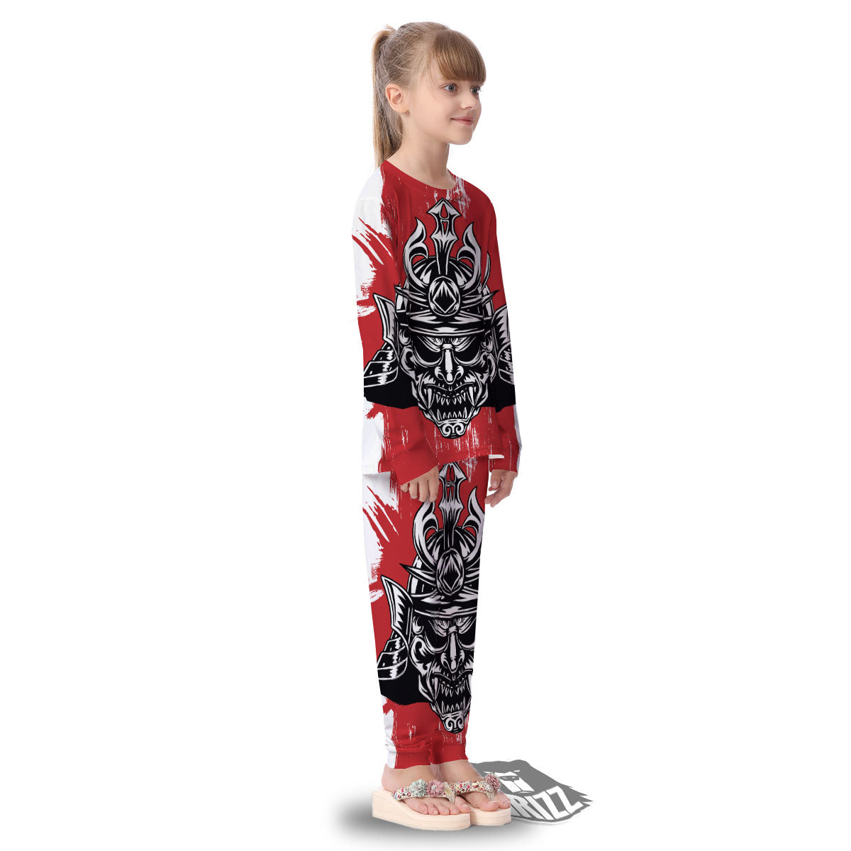 Warrior Japanese Samurai Print Kid's Pajamas-grizzshop
