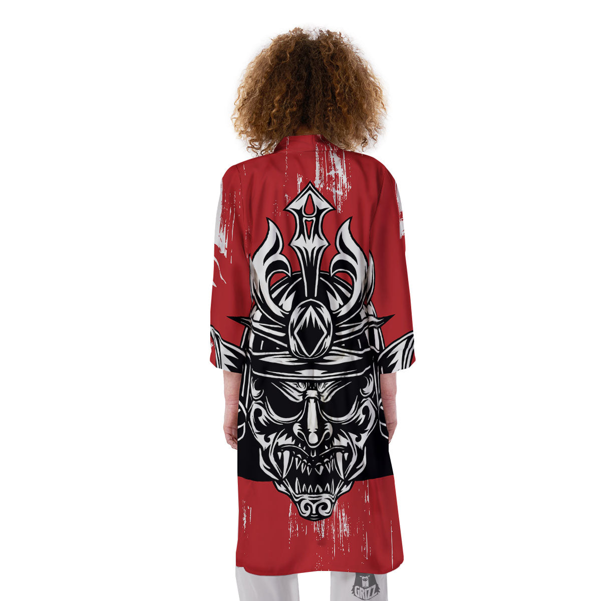 Warrior Japanese Samurai Print Kimono-grizzshop