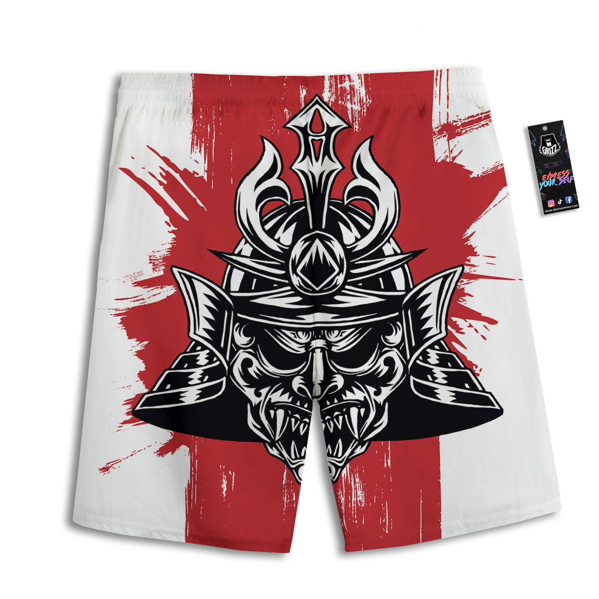 Warrior Japanese Samurai Print Men's Athletic Shorts