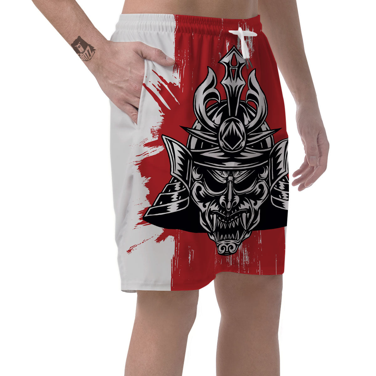 Warrior Japanese Samurai Print Men's Shorts-grizzshop