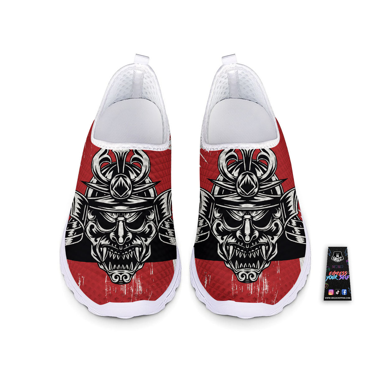 Warrior Japanese Samurai Print Nurse Shoes-grizzshop