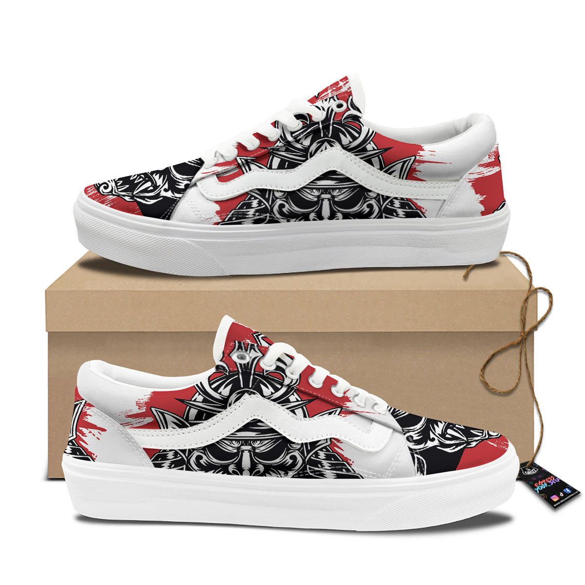 Warrior Japanese Samurai Print Skate Shoes-grizzshop