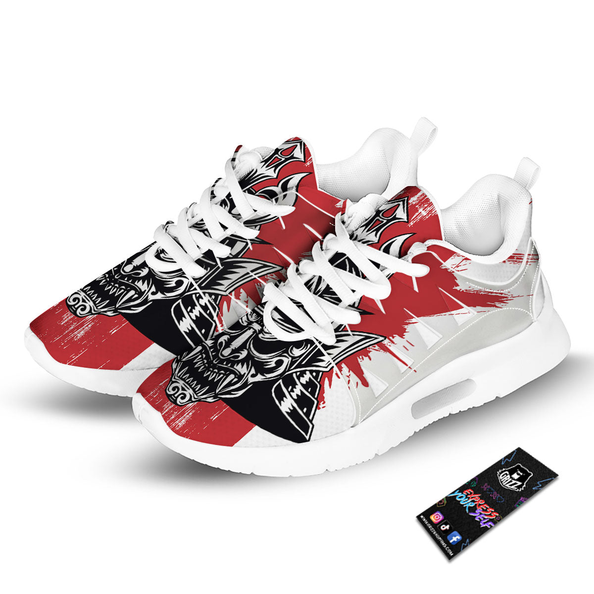 Warrior Japanese Samurai Print Tennis Shoes-grizzshop