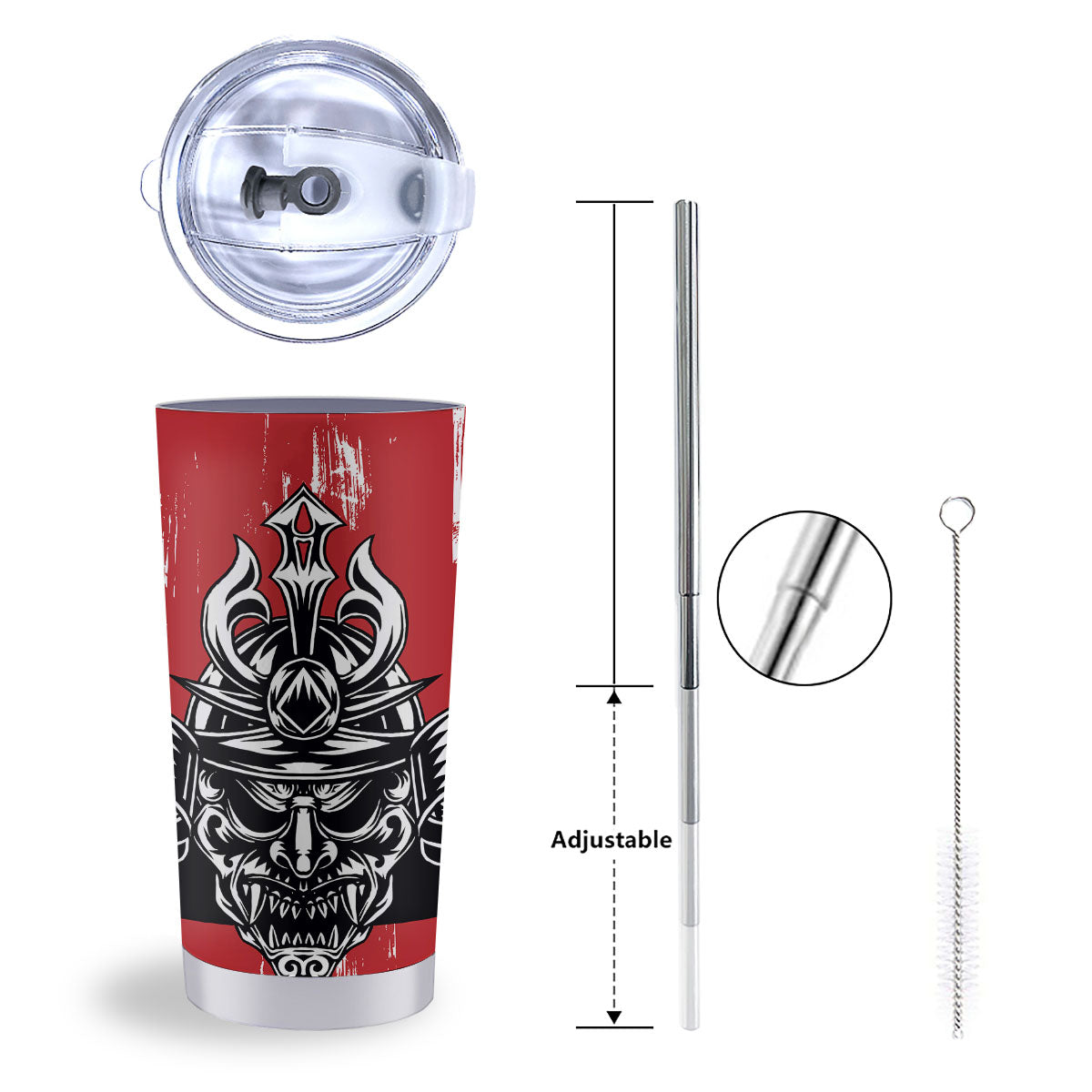 Warrior Japanese Samurai Print Tumbler-grizzshop