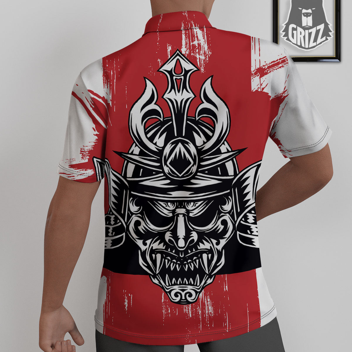 Warrior Japanese Samurai Print Untucked Shirts-grizzshop
