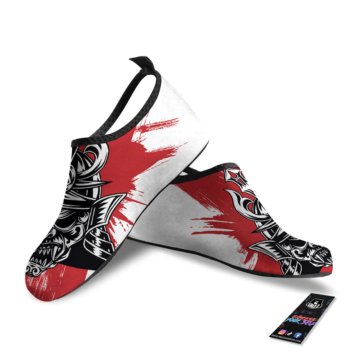 Warrior Japanese Samurai Print Water Shoes-grizzshop