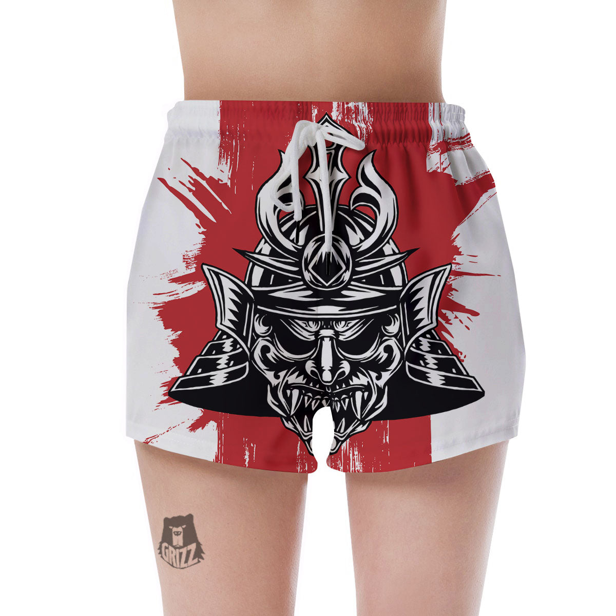 Warrior Japanese Samurai Print Women's Shorts-grizzshop